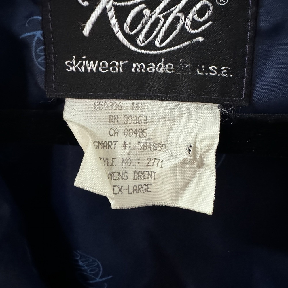 Roffe Skiwear Down Puffer Ski Vest Men's Size XL Dark Navy Blue Snap Front Puffy - Picture 6 of 11